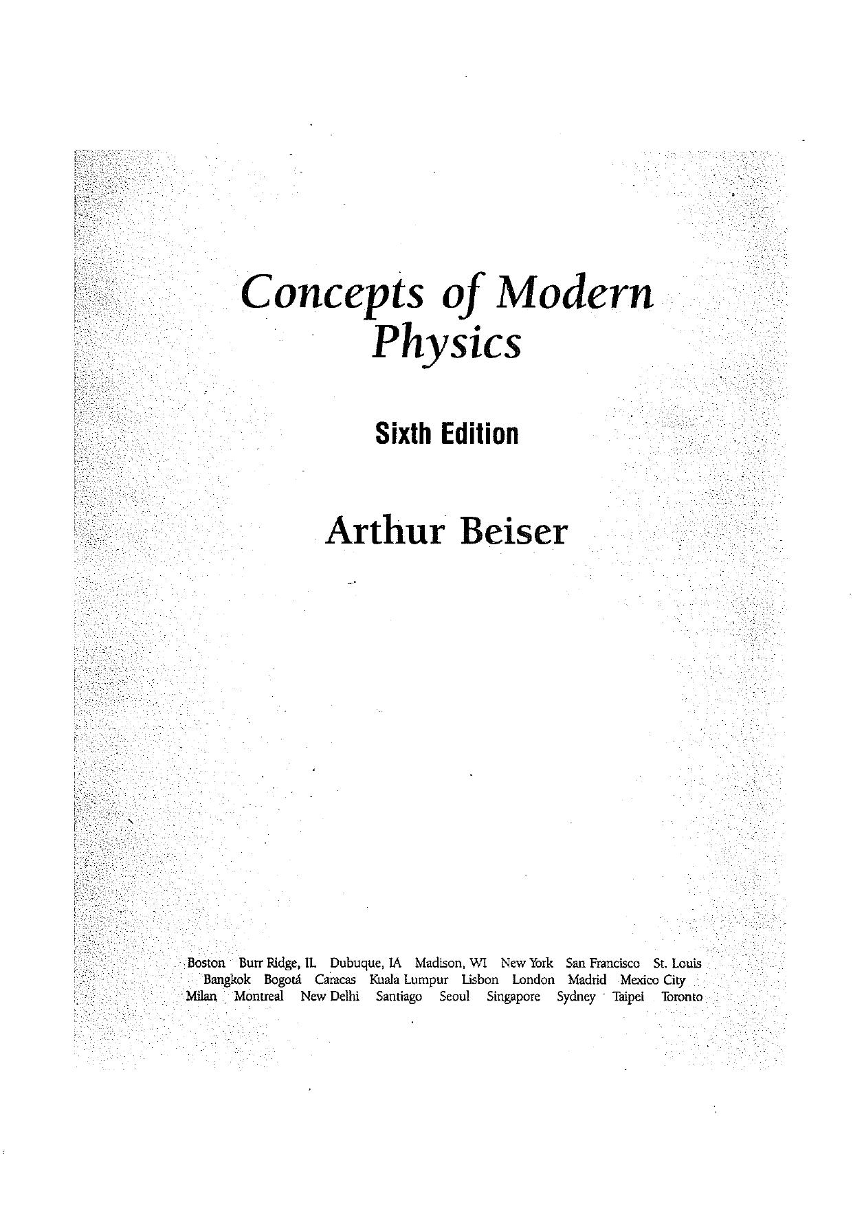 Concepts of Modern Physics