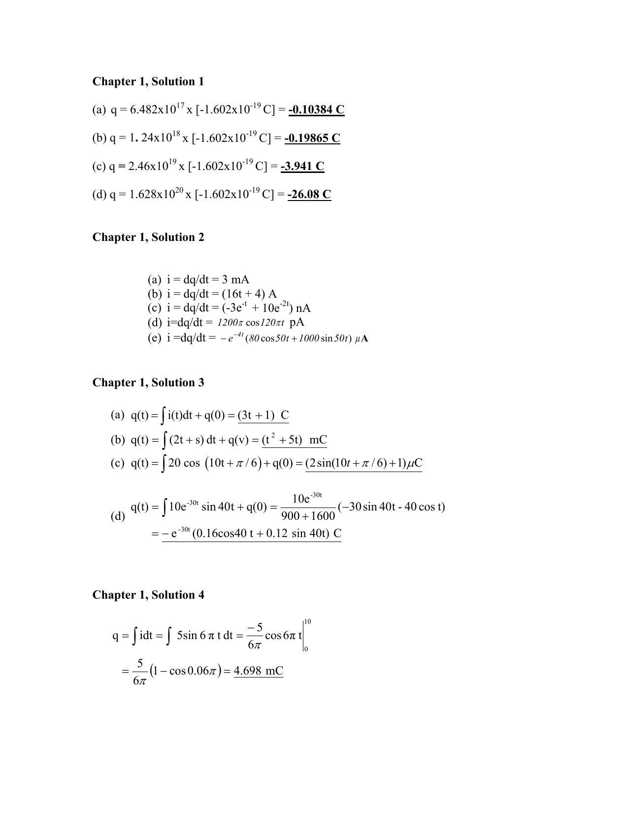 Solution of Fundamentals of Electric Circuits (2nd Ed)