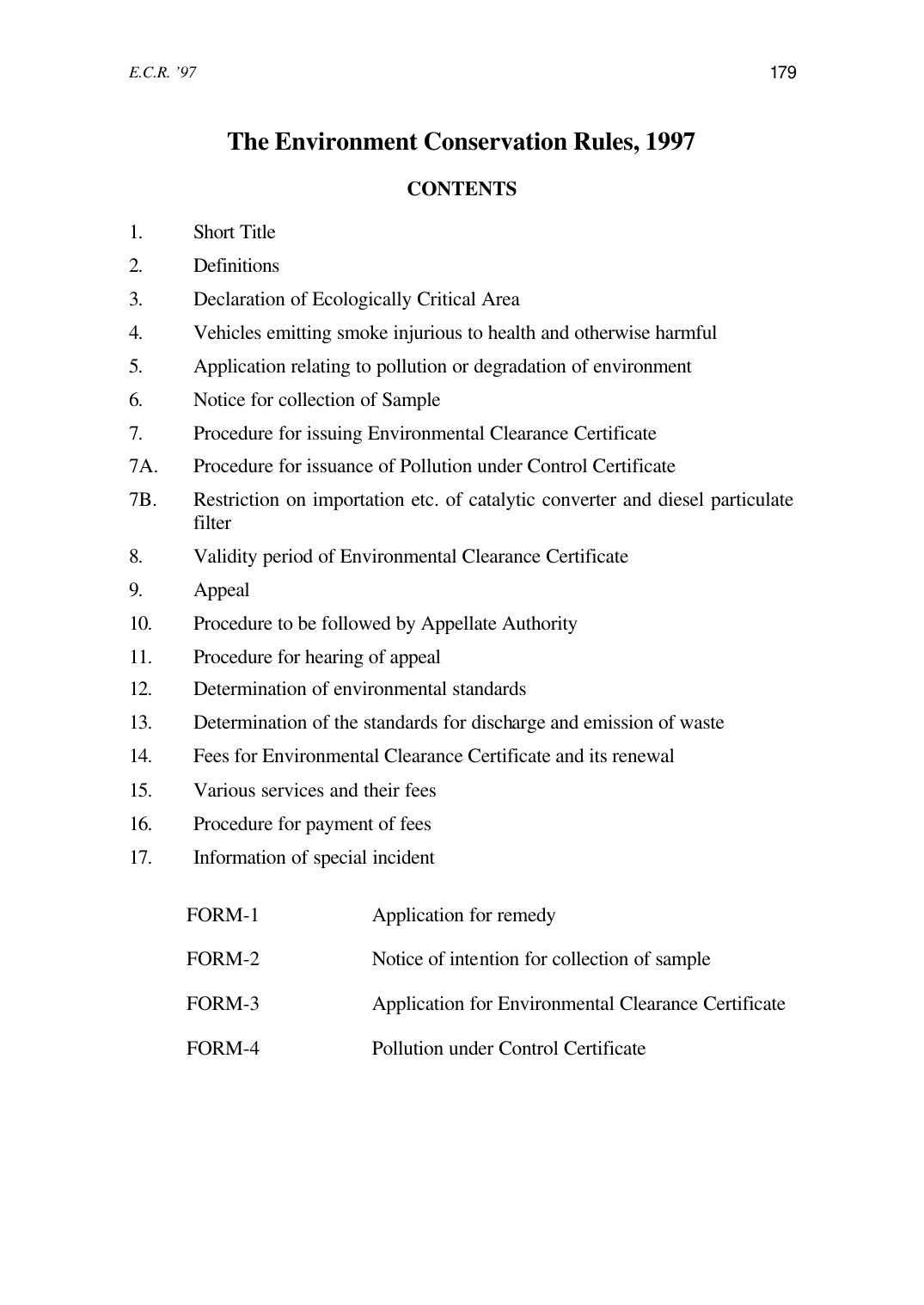 The Environment Conservation Rules, 1997