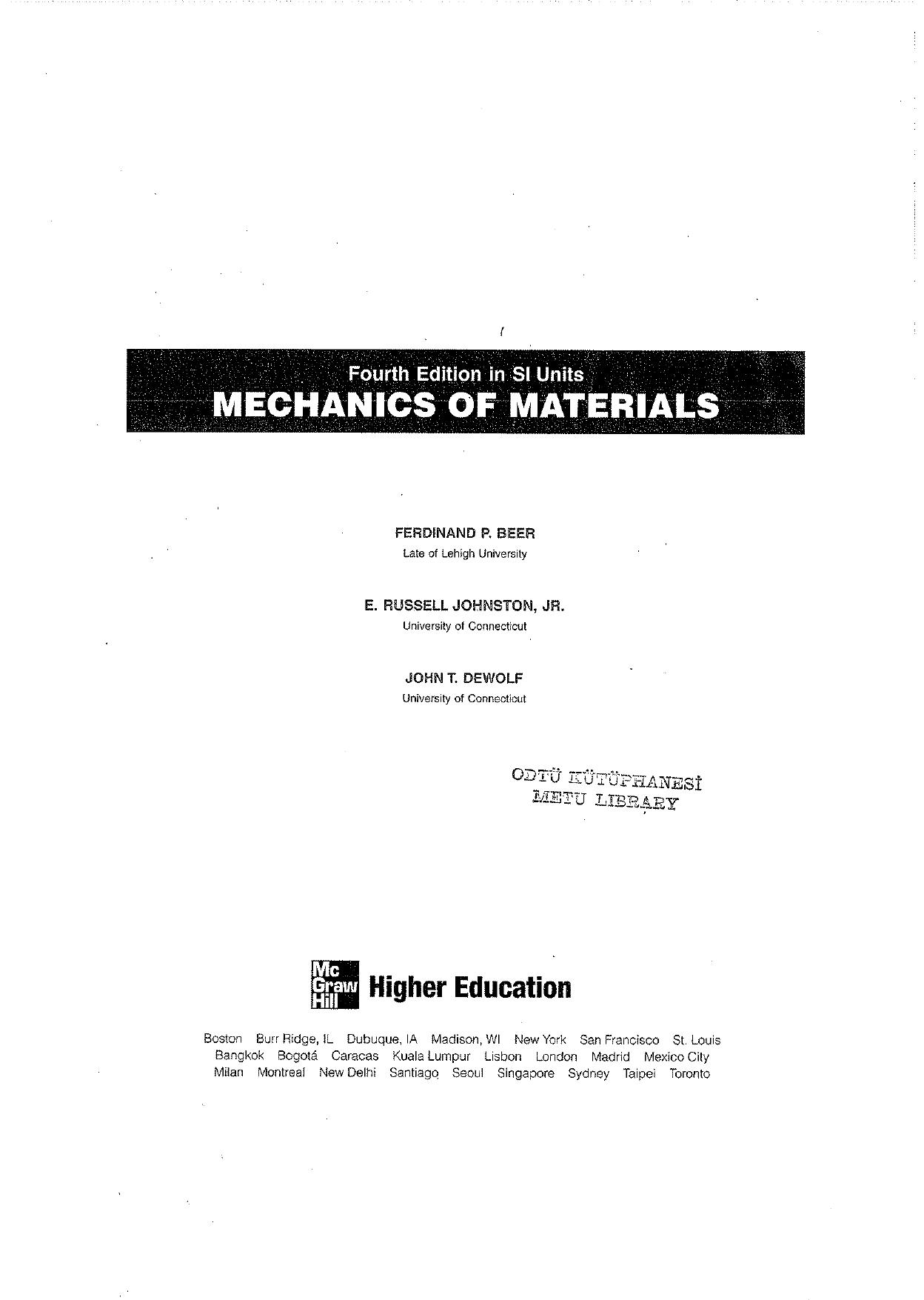 Mechanics of Materials (4th Ed in SI Units)